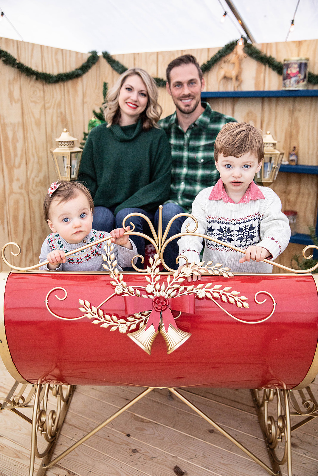 Children in front of sleigh